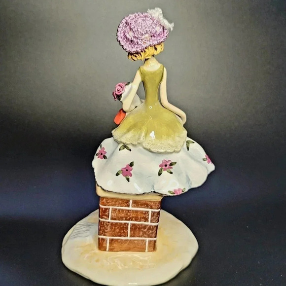 AppleTree Design Young Lady In Dress Porcelain  Figurine with crochet hat - Picture 7 of 12